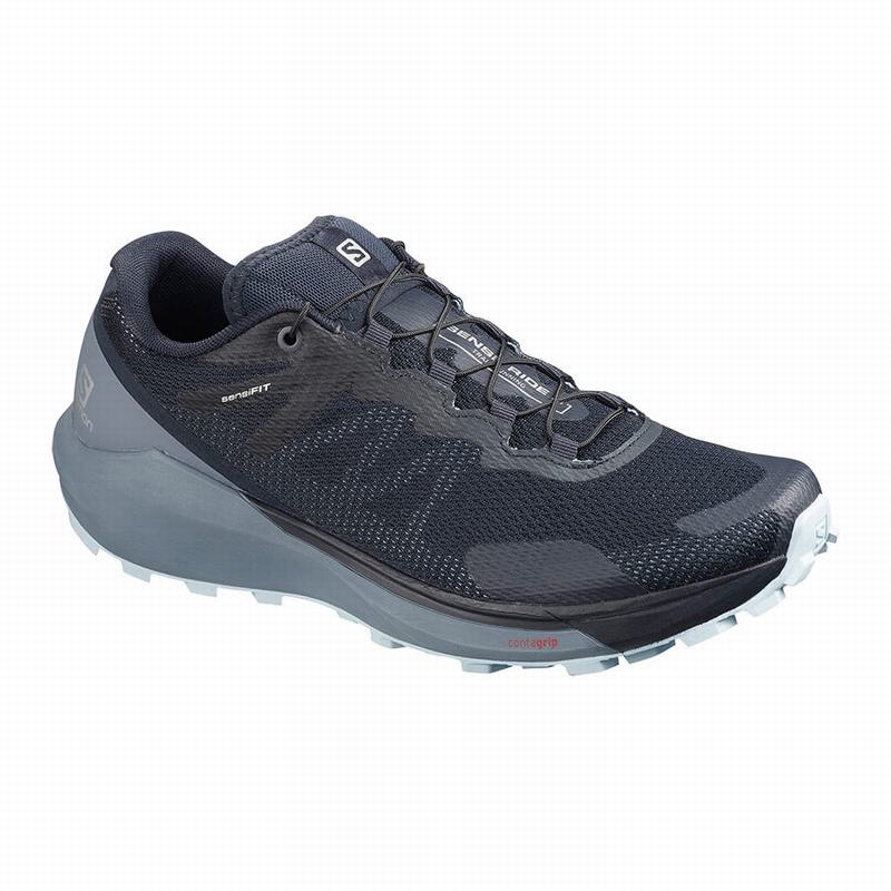 Salomon Israel SENSE RIDE 3 W - Womens Running Shoes - Navy/Grey (WDQK-26453)